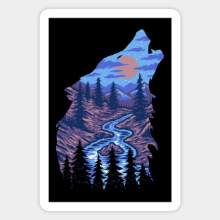 Wilderness Wolf Howling Magnet